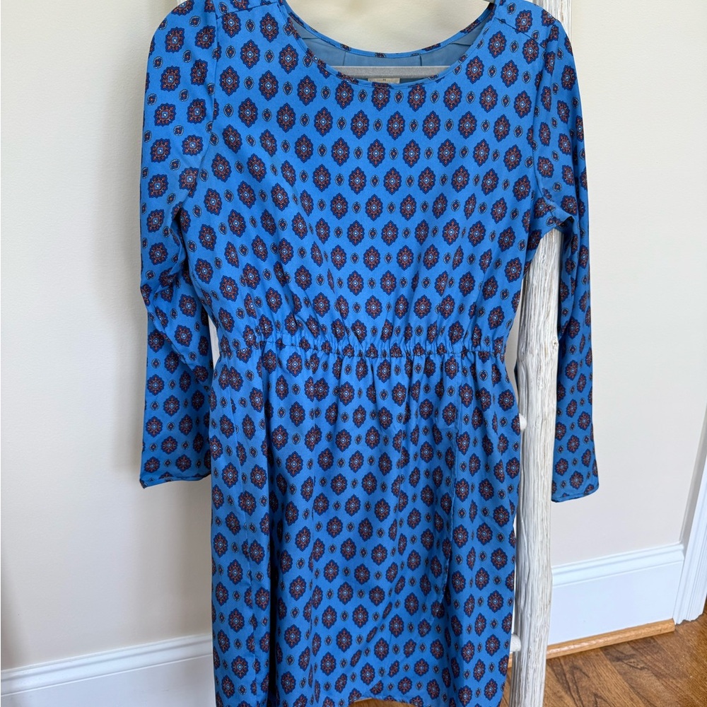 J. Crew Blue Floral Print Mini Dress